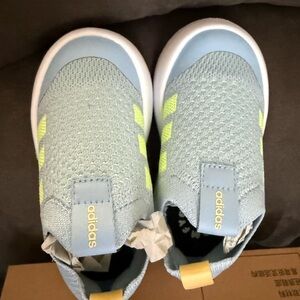 Adidas Kids Sneakers - Light Blue and Neon Yellow